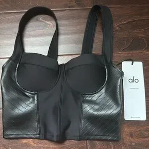 ブラジャー [Alo Yoga] Airlift Winter Warm Cropped Supermoto Tank Airlift Winter Warm Cropped Supermoto Tank - Fog | ALO